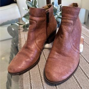 Lucky Brand | Women’s Breck Brown Ankle Leather Booties | Size 7.5